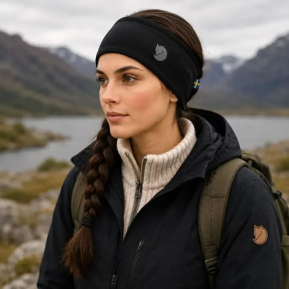 Fjallraven Abisko Värm Black Insulated Stretch Headband NWT Unisex